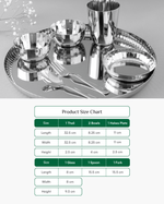 Premium Steel Sparkle Hammered Thali Set 7 Pcs