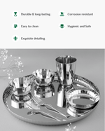 Benefits of Steel Sparkle Hammered Thali Set 7 Pcs