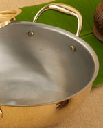 Premium Brass Cookware Combo – Brass Robust Kadai + Brass Robust Saucepan (Tin Coated with Lid)
