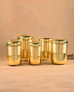 Brass Classic Hammered Container Set of 5 Pcs