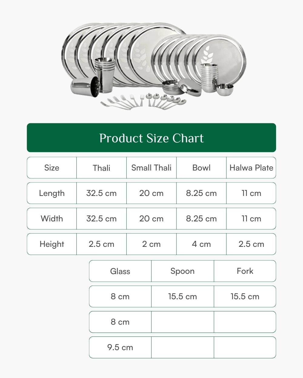 Steel Hefty Thali/Dinner Set 48 Items