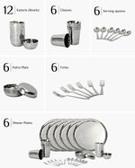 Steel Hefty Thali/Dinner Set 42 Items