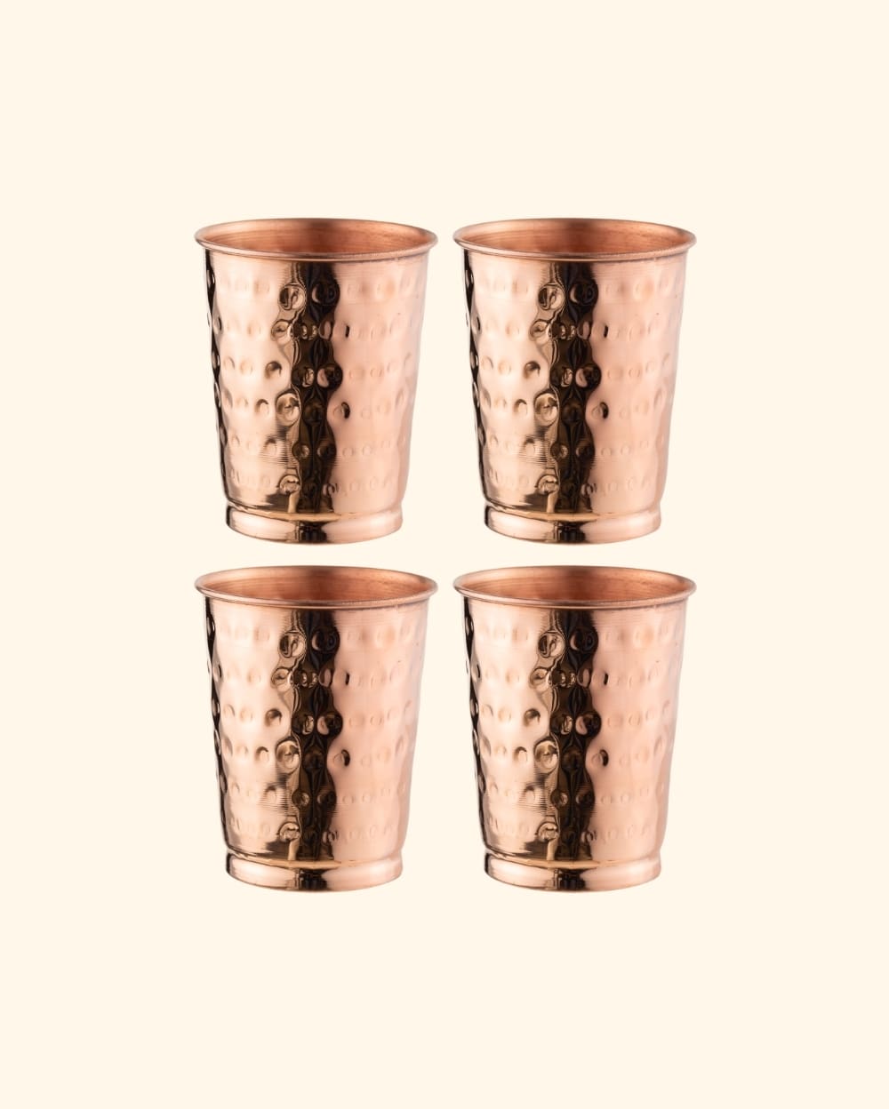 Copper Crest Hammered Glass Set of 4 Pieces glossy