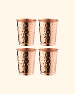 Copper Crest Hammered Glass Set of 4 Pieces glossy