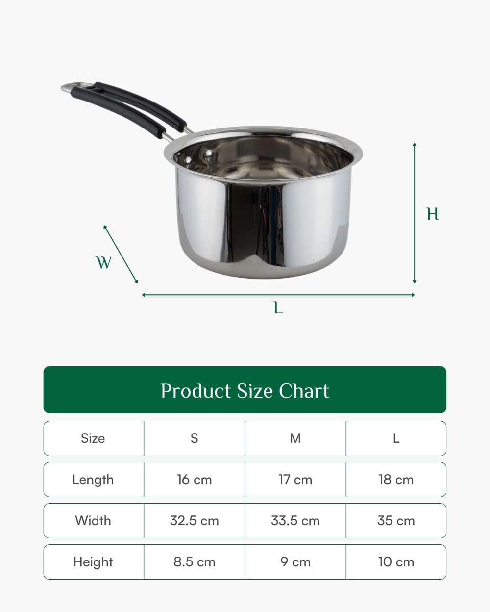 Steel Hefty Sauce Pan Plain Bottom Set of 3