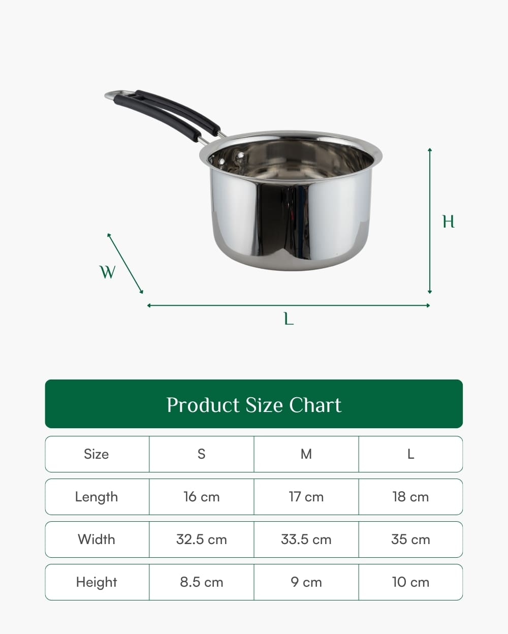 Steel Hefty Sauce Pan Induction Bottom Set of 3