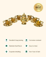 Brass Royal Cup Saucer Set With Kettle