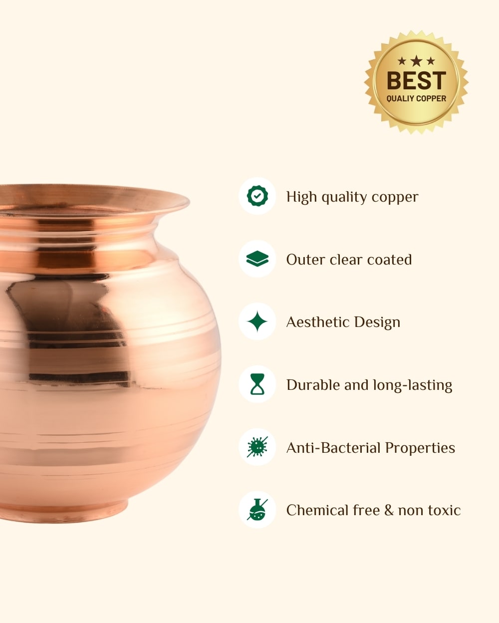 Copper Elite Waterpot/Ghada Glossy