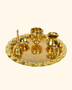 Brass Divine Pooja Set Engraved