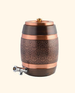 Copper Antique Matka/Waterpot Engraved 5L