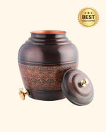 Copper Royal Matka/Waterpot Engraved 11L