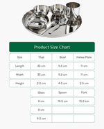 Steel Gleam Hammered Thali/Dinner Set 7 Items