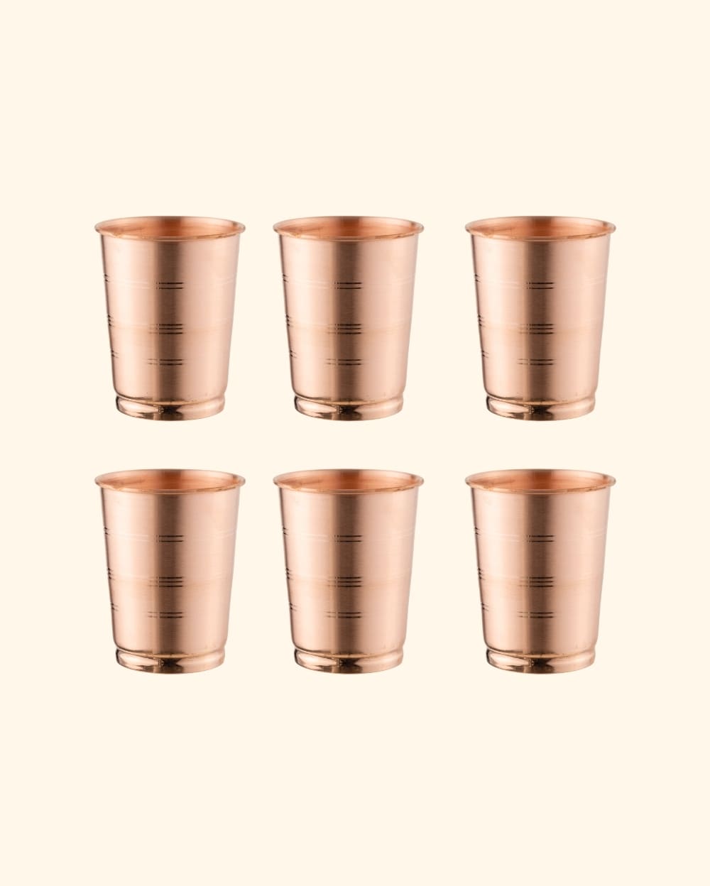 Copper Crest Glass Set of 6 Pieces Matt