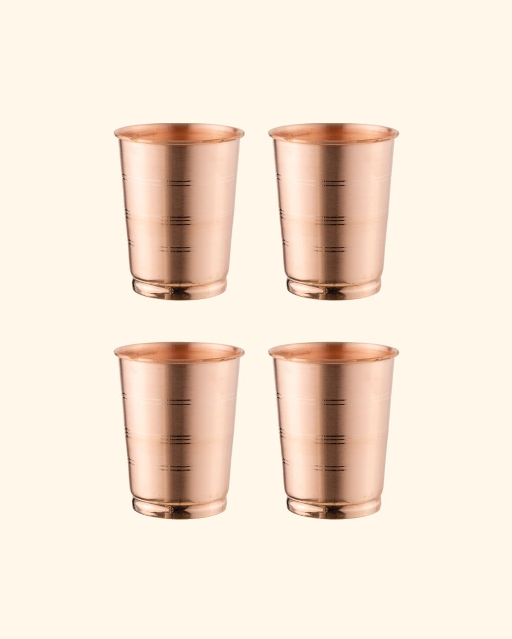 Copper Crest Glass Set of 4 Pieces Matt