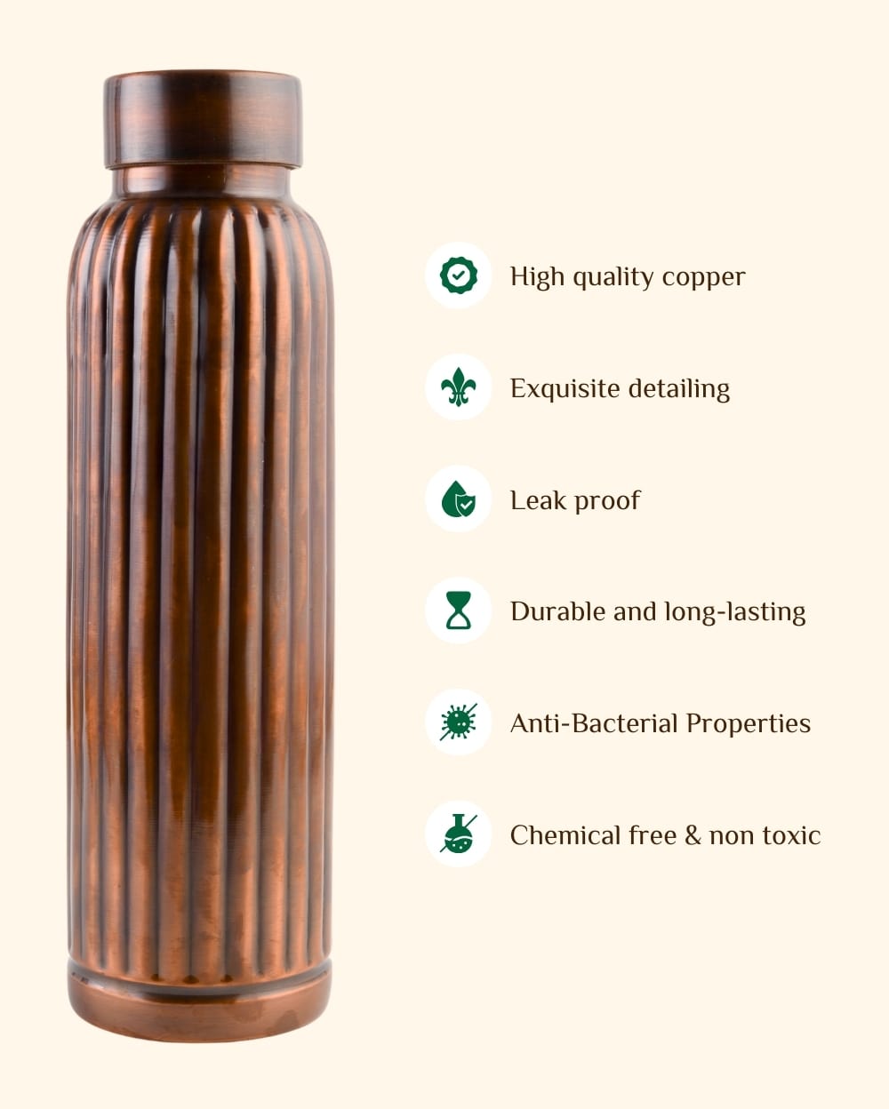 Copper Luxe Bottle Vintage Finish