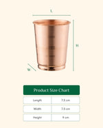 Copper Crest Glass Set of 6 with Teak Wood Tray