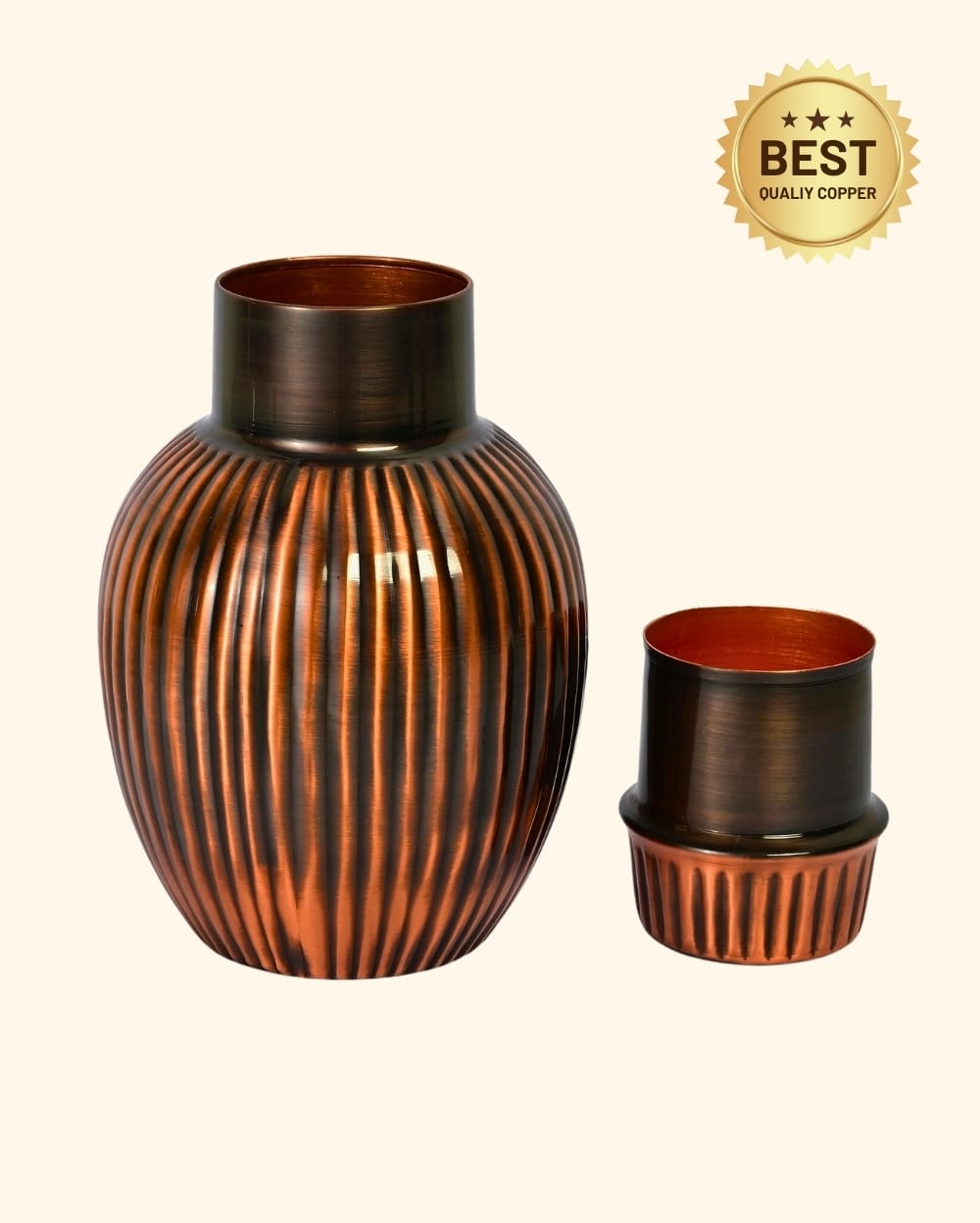 Copper Classic Bedside Jar Vintage Finish