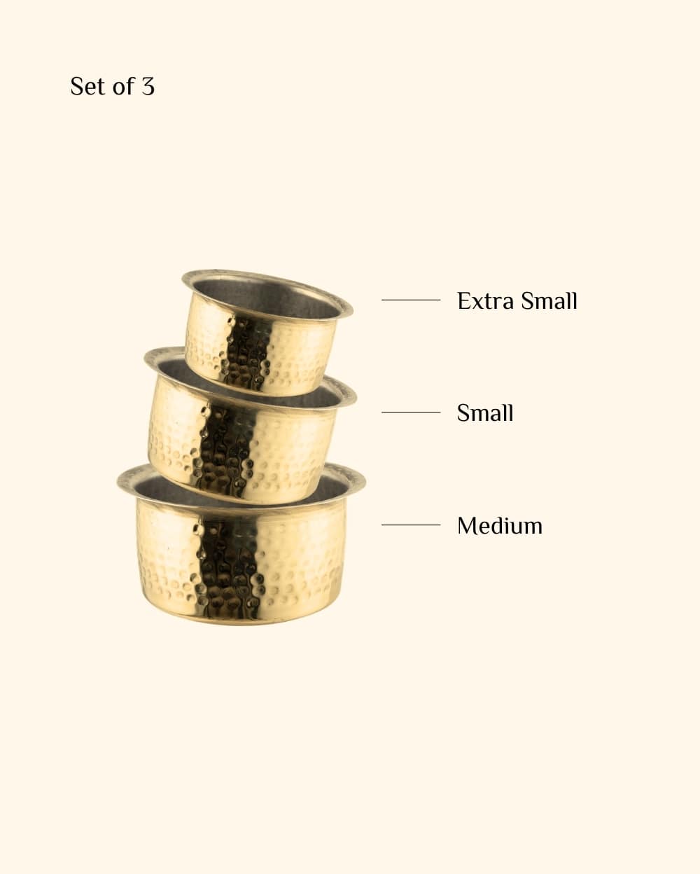 Brass Sterling Hammered Cooking Pot/Tope Set Tin Coated