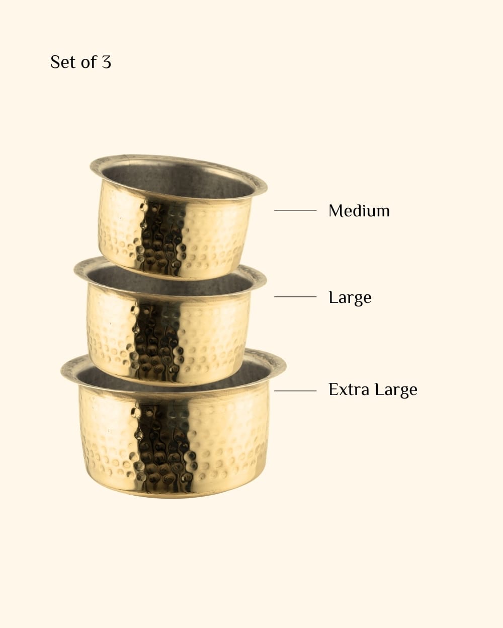 Brass Sterling Hammered Cooking Pot/Tope Set Tin Coated