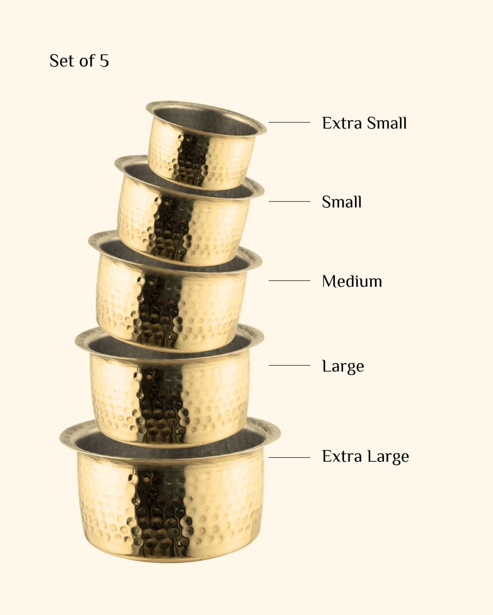 Brass Sterling Hammered Cooking Pot/Tope Set Tin Coated
