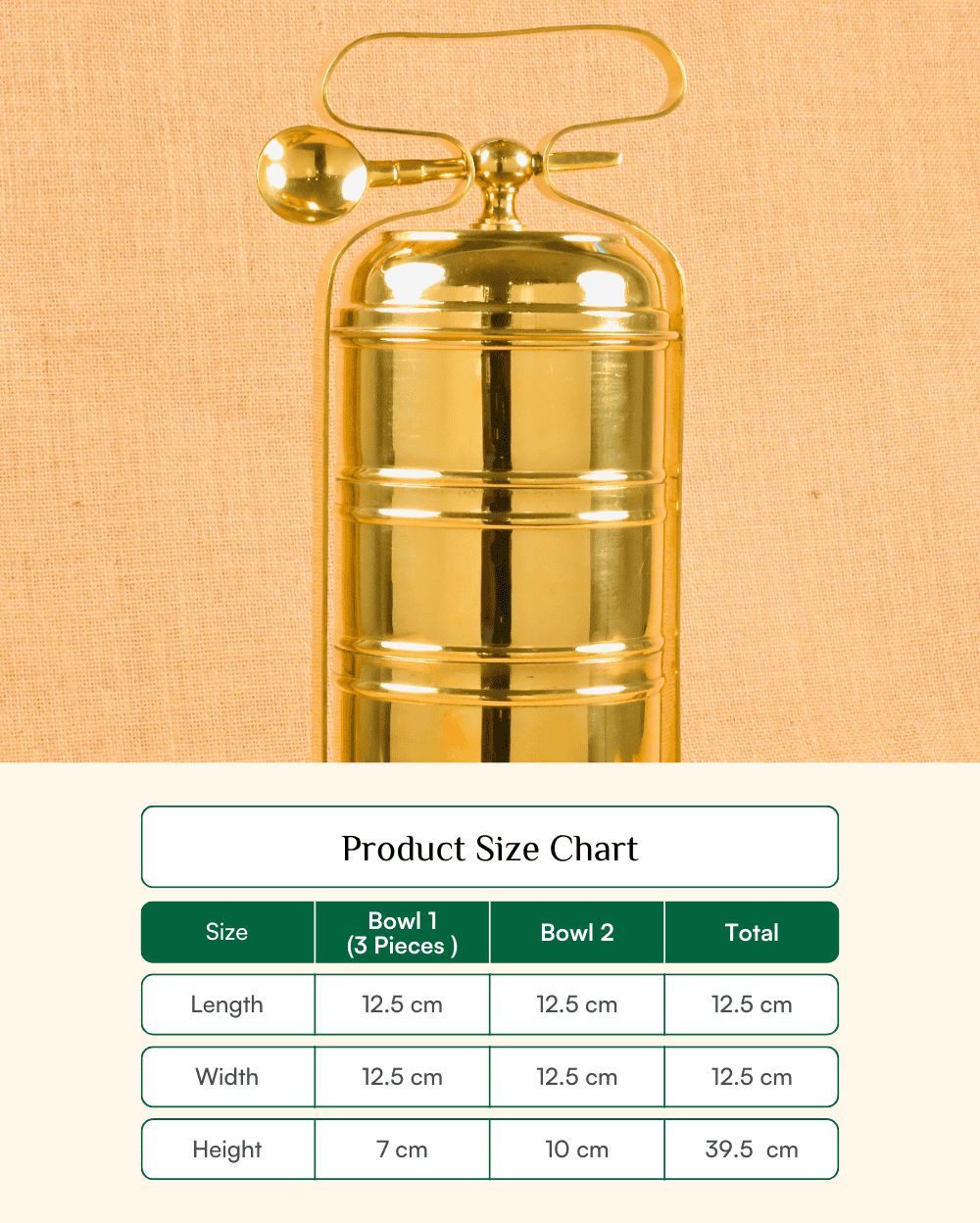 Brass Sterling Tiffin with Spoon Tin Coated 