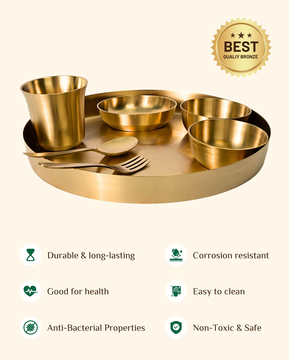 Bronze Royal Thali/Dinner Set Matt