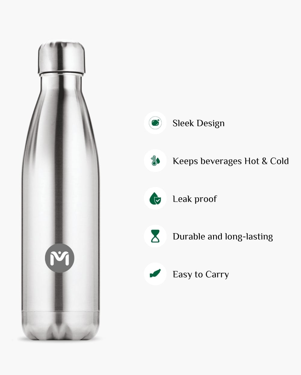 Steel Athletic Bottle Matt 500ml/1000ml