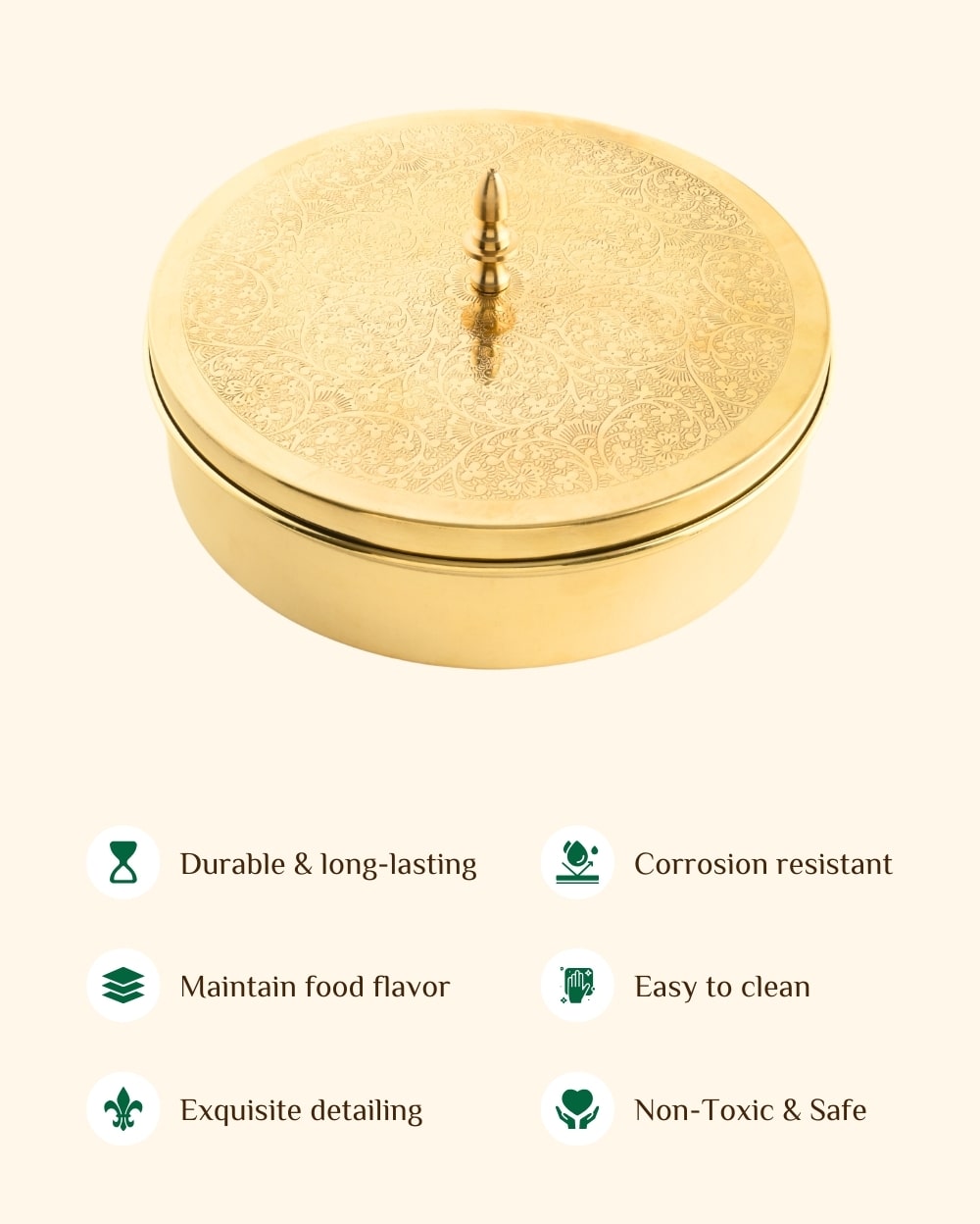 Brass Royal Spice/Masala Box Engraved