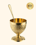 Brass Royal Ice Cream Cup Set with Brass Tray