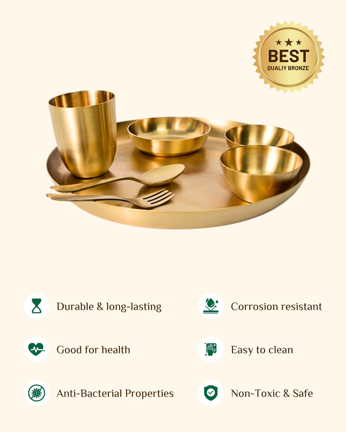 Bronze Monarch Thali/Dinner Set Matt