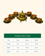 Brass Rajwadi Cup Saucer Set With Kettle