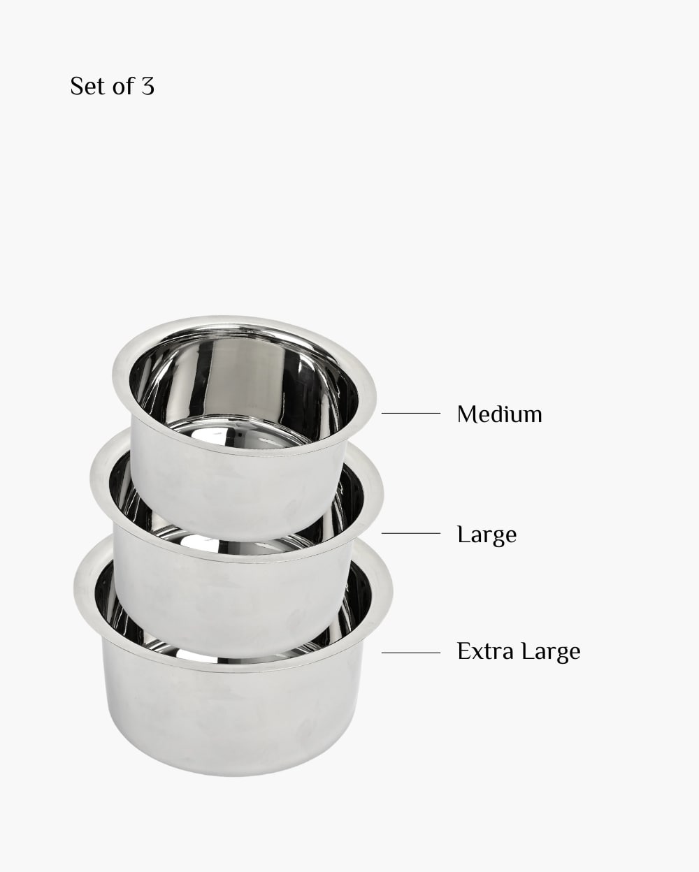 Steel Hefty Cooking Pot/Tope Induction Bottom Set