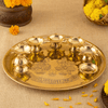 Brass Aarti Thali Lakshmiji & Ganeshji Engraved
