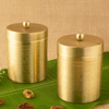 Brass Antique Container Engraved Set of 2