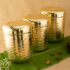 Brass Classic Hammered Big Container Set of 3 Pcs