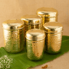 Brass Classic Hammered Container Set of 5 Pcs