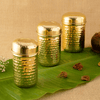 Brass Classic Hammered Tea-Coffee-Sugar Container Set