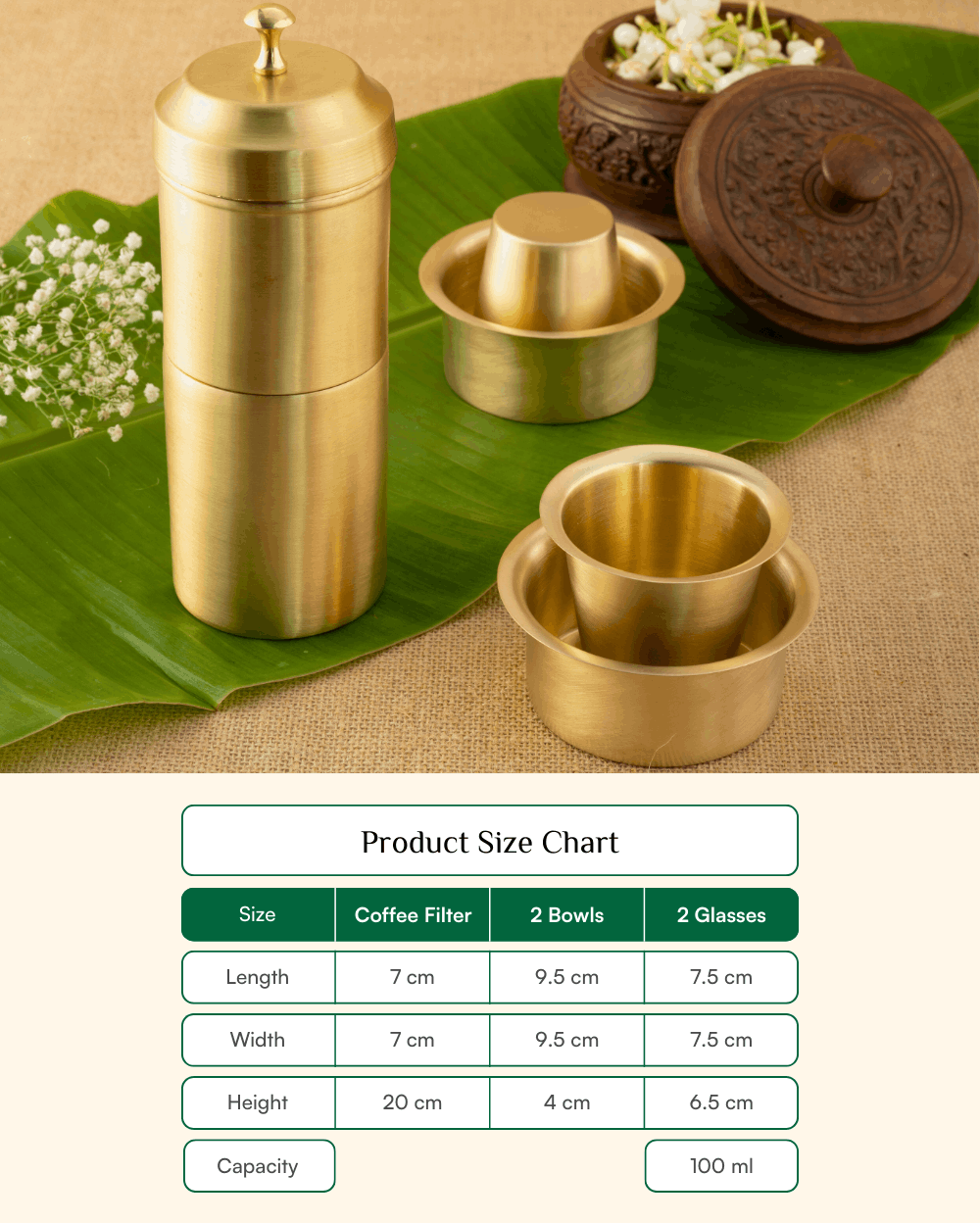 Premium Brass Elite Coffee Filter with Coffee Dabra Set of 2 