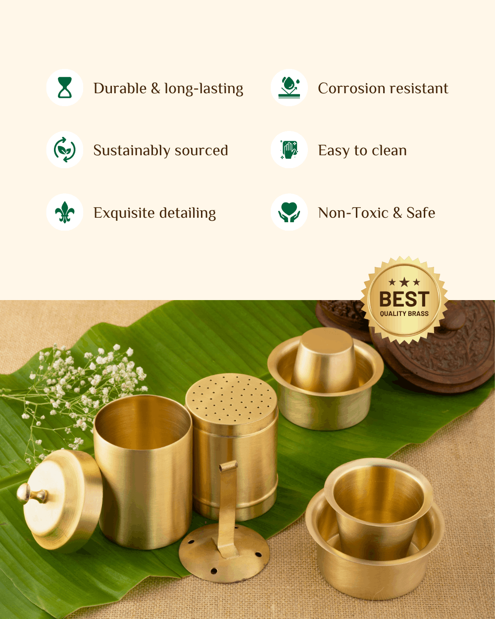 Benefits Of Brass Elite Coffee Filter with Coffee Dabra Set of 2 
