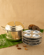 Classic Brass Hefty Idli Cooker Tin Coated