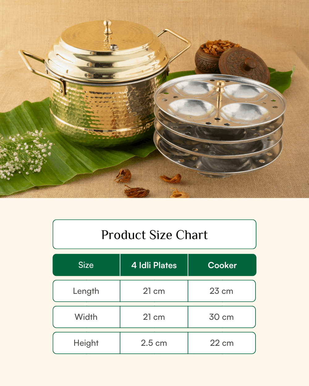 Premium Brass Hefty Idli Cooker Tin Coated