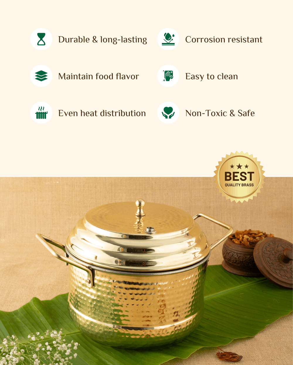 Benefits Of Brass Hefty Idli Cooker Tin Coated