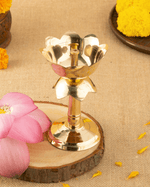 Brass Lotus Stand Diya
