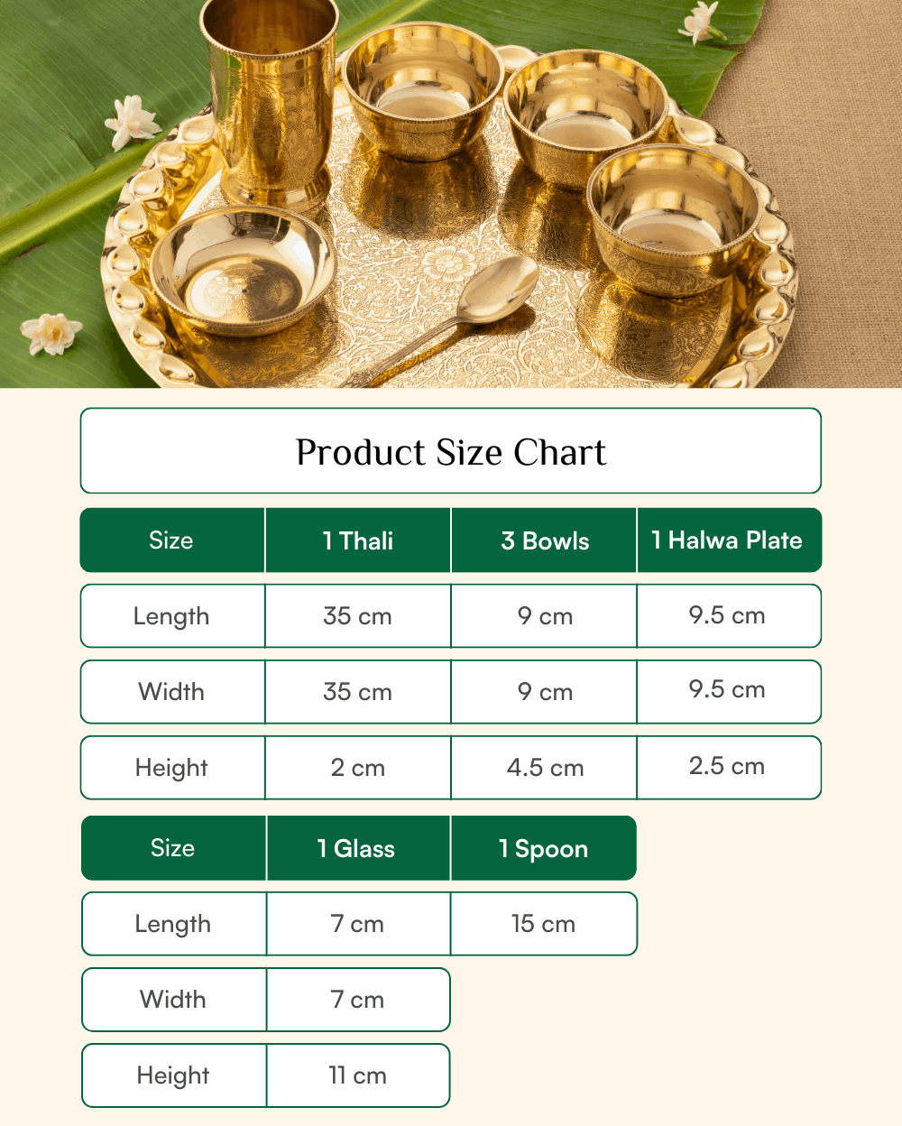 Premium Brass Luxe Thali set Engraved