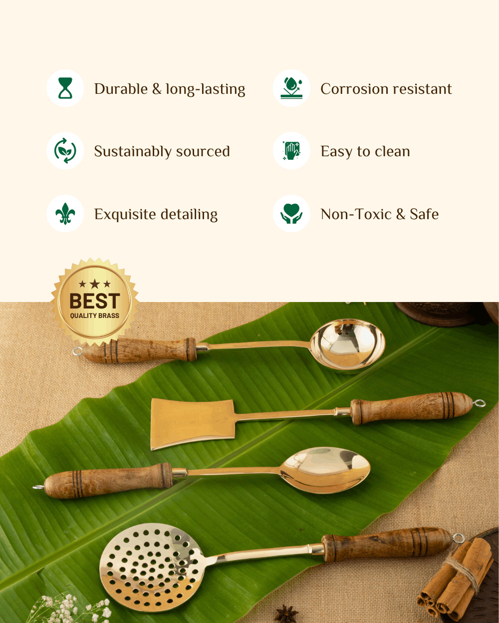 Benefits Of Brass Premium Chamcha Set
