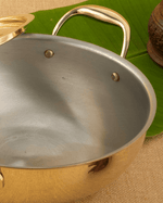 Pure Brass Robust Kadai Tin Coated with Lid
