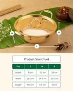 Premium Brass Robust Kadai Tin Coated with Lid