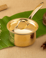 Brass Robust Saucepan Tin Coated with Lid