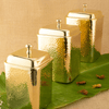 Brass Royal Hammered Square Container Set of 3