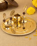 Brass Rudraksha Pooja Set